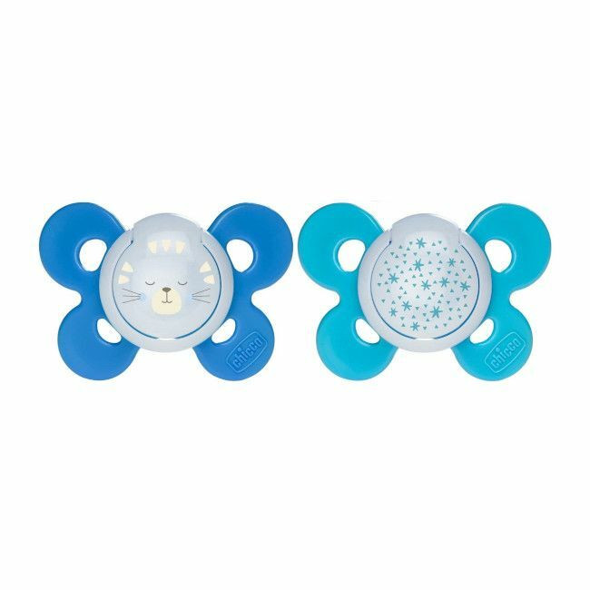 Chicco 2 Physio Comfort Lumi Soothers Tiger & Stars Blue 16-36M