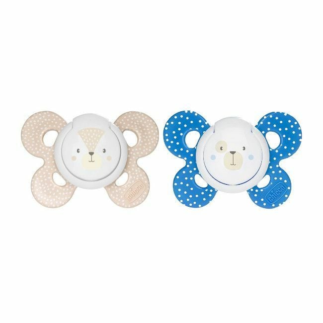 Chicco 2 Physio Comfort Soothers Fox & Dog Blue 6-16M