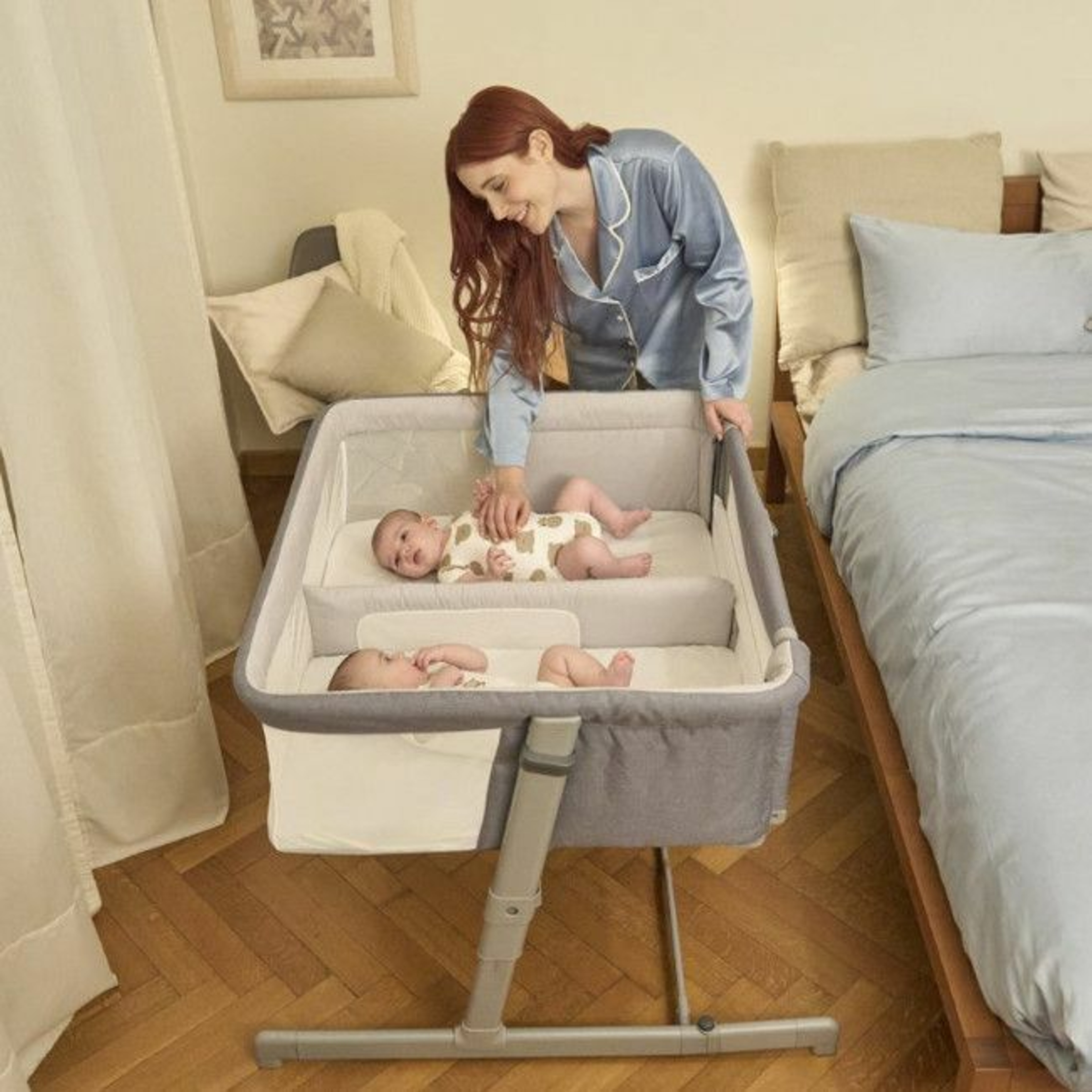 Chicco Berço Co-Sleeping Next2Me Twins Magnet Grey 06087077680000