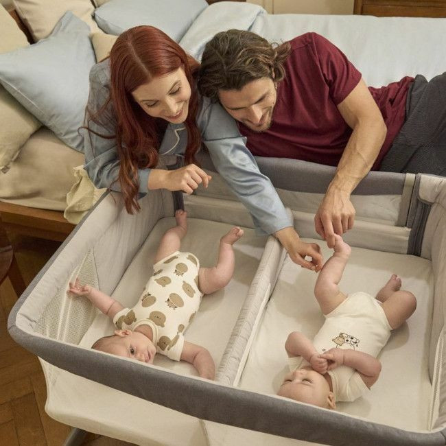 Chicco Berço Co-Sleeping Next2Me Twins Magnet Grey 06087077680000