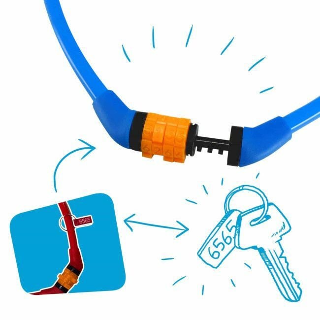 Crazy Safety Cadeado com Código para Bicicleta Preto 210101-10