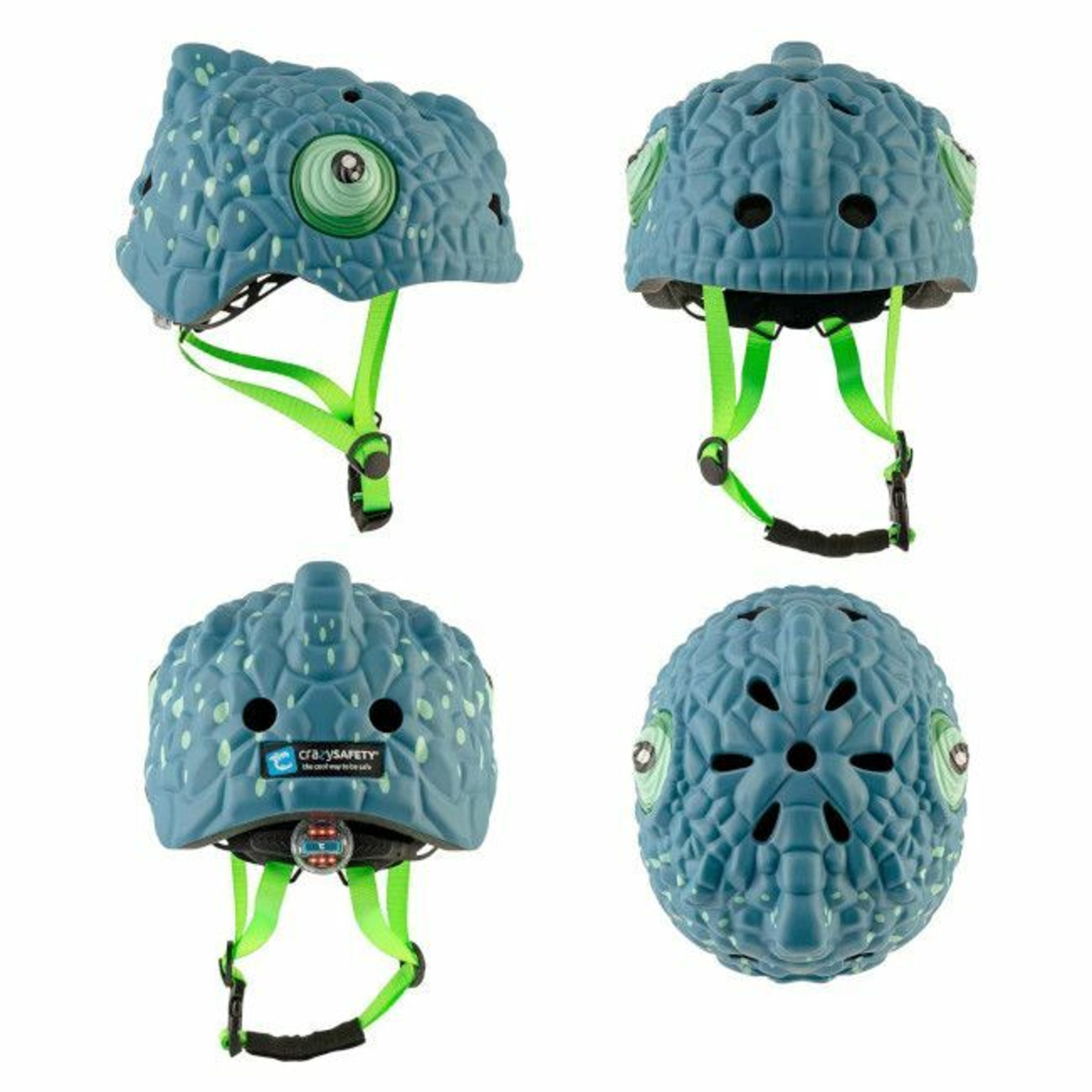 Crazy Safety Capacete de Criança 49-55cm Camaleão Azul Escuro 101101-03