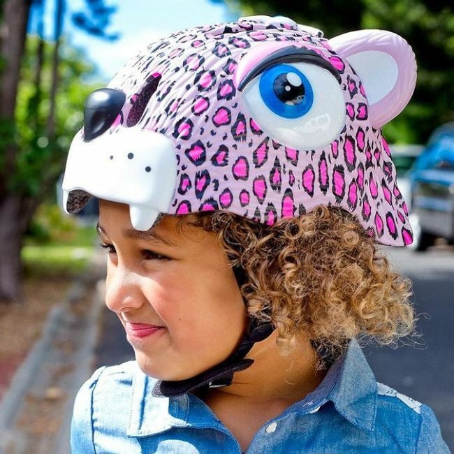 Crazy Safety Capacete de Criança 49-55cm Leopardo Rosa 100301-01-01