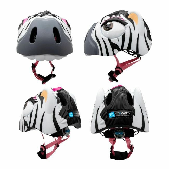Crazy Safety Capacete de Criança 49-55cm Zebra Preto/Branco 100901-01-01