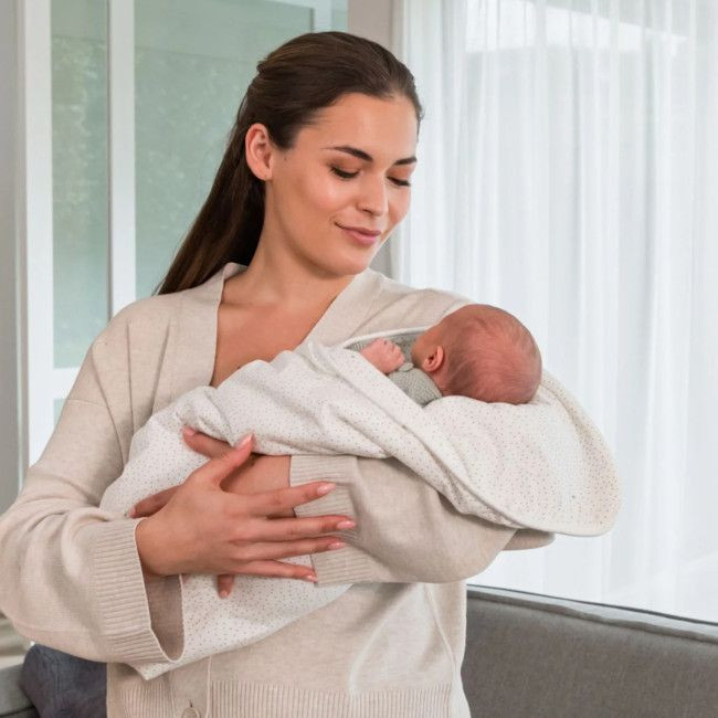 Doomoo Manta Dream em Algodão Orgânico Silver Dots 75x100 5DS06