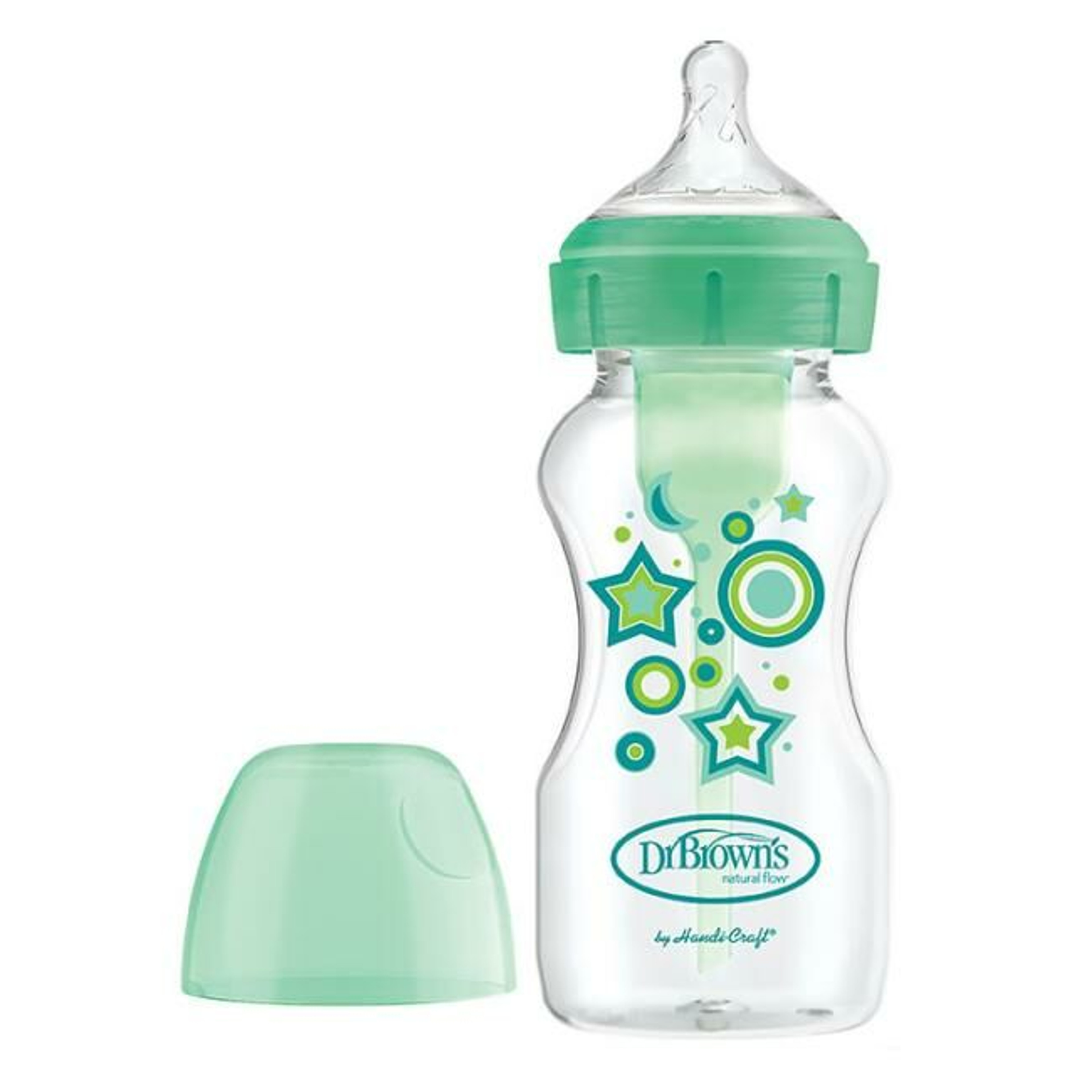 Dr. Brown's Biberão Options+ Gargalo Largo 270ml Verde Estrelas 204900.0