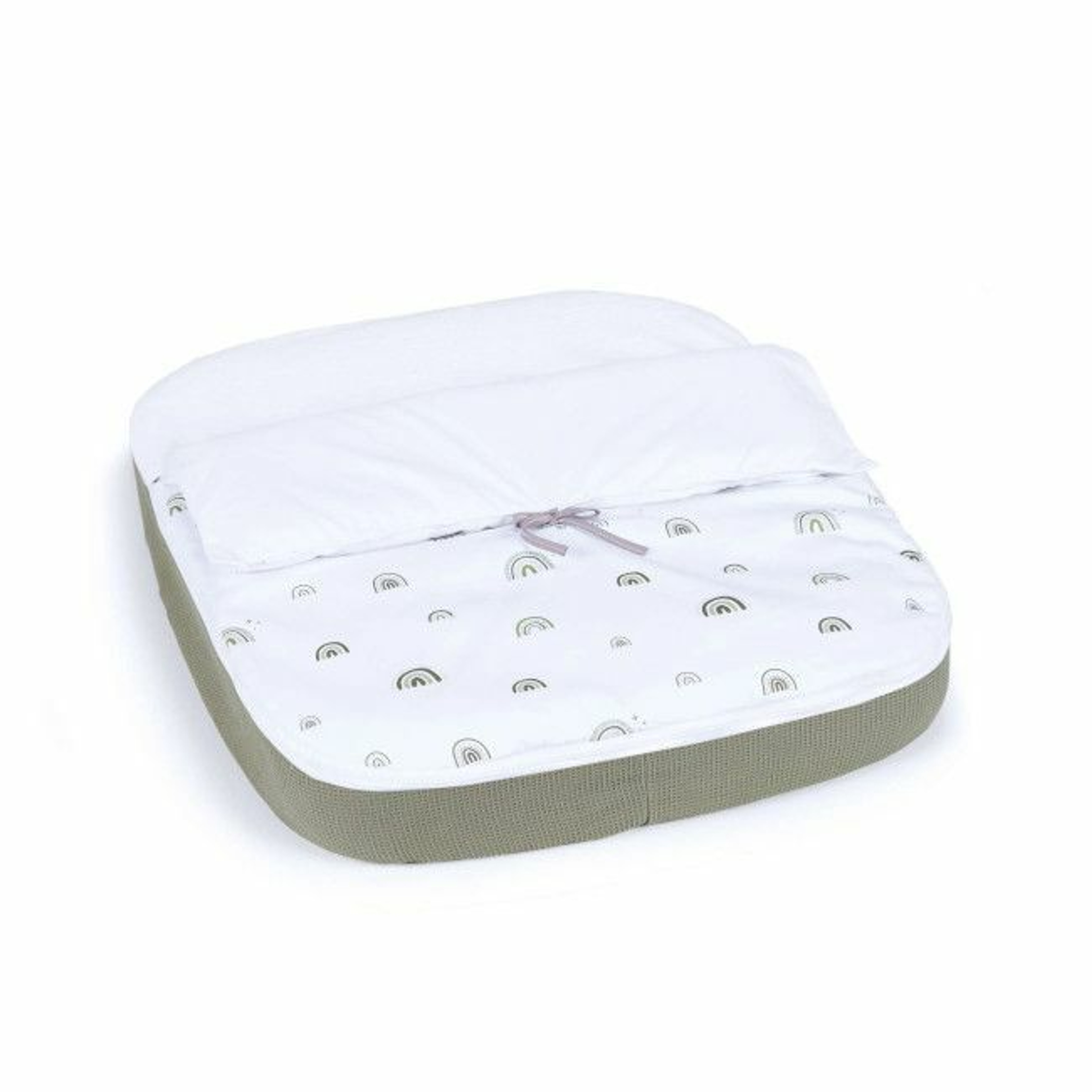 Alondra Berço 4 em 1 CREA TRE Branco + Têxtil Completo Espuma do Mar K43-TX127