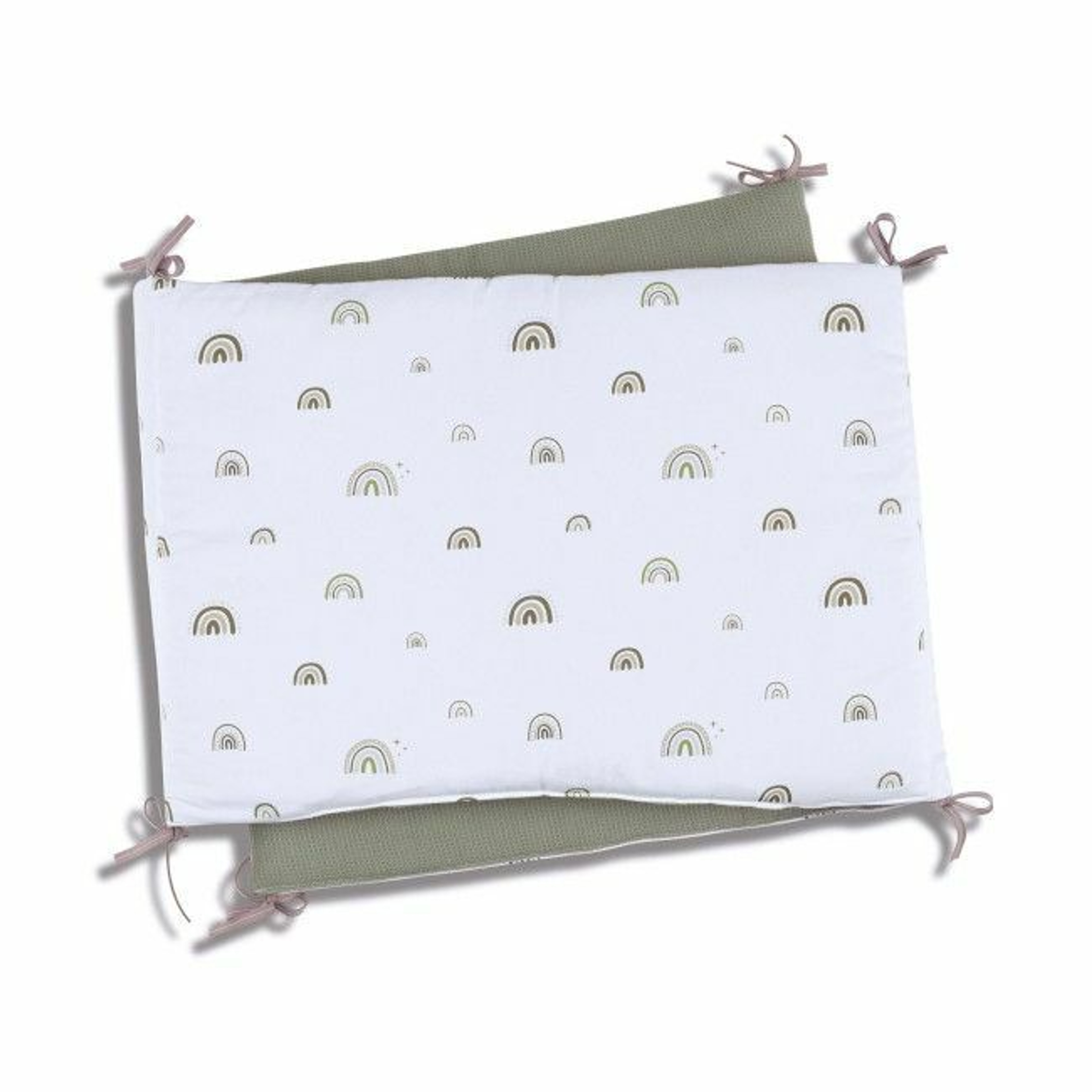 Alondra Berço 4 em 1 CREA TRE Branco + Têxtil Completo Espuma do Mar K43-TX127