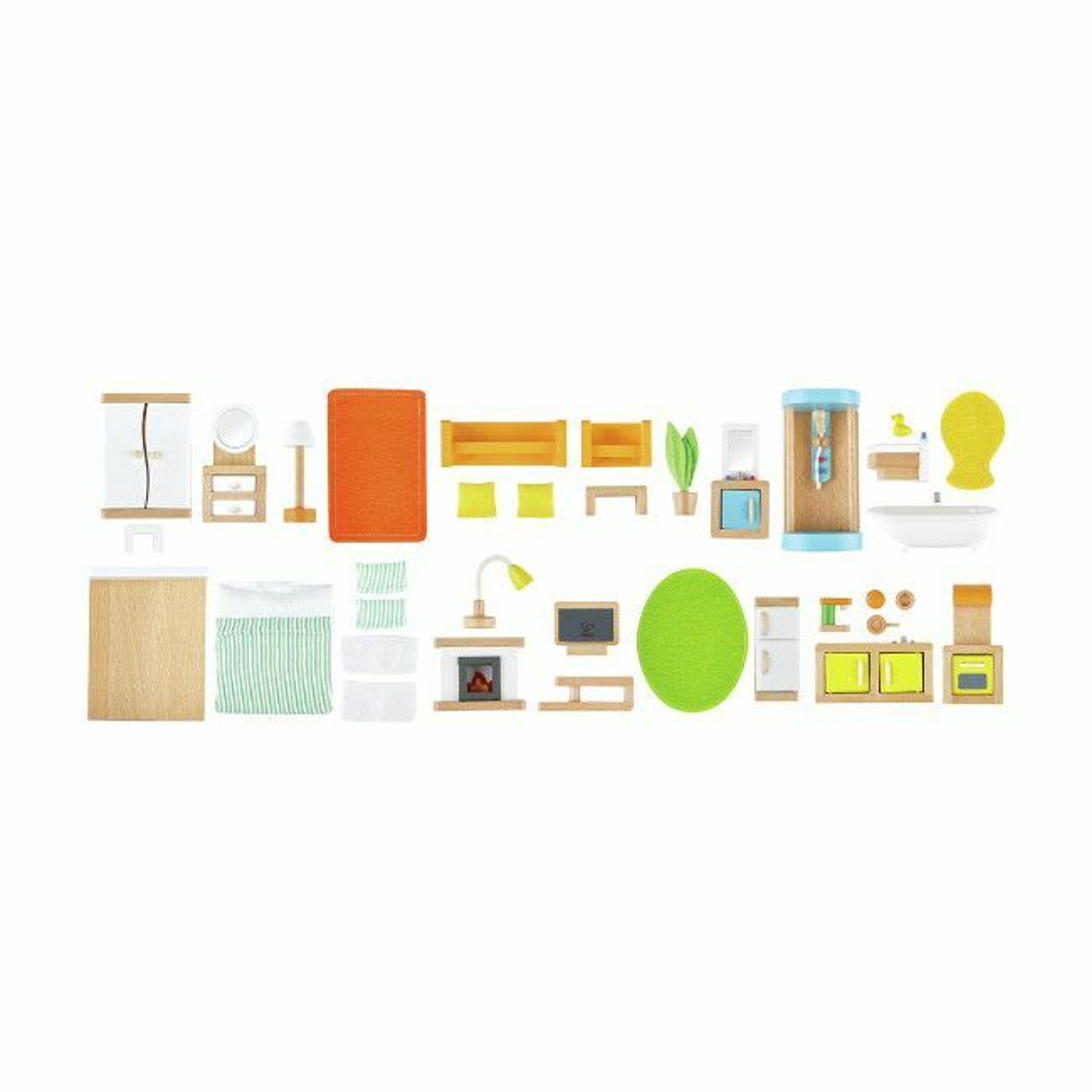 Hape Casa de Bonecas Mobilada em Madeira +3 Anos E3401