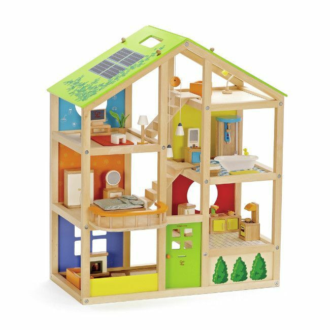 Hape Furnished Wooden Dollhouse +3 Years E3401