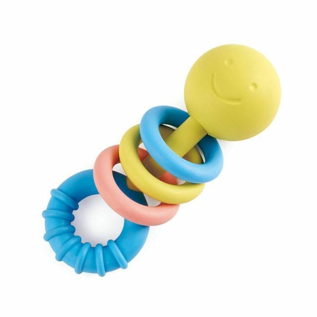 Hape Rattle Teether with Colourful Rings +0M E0024