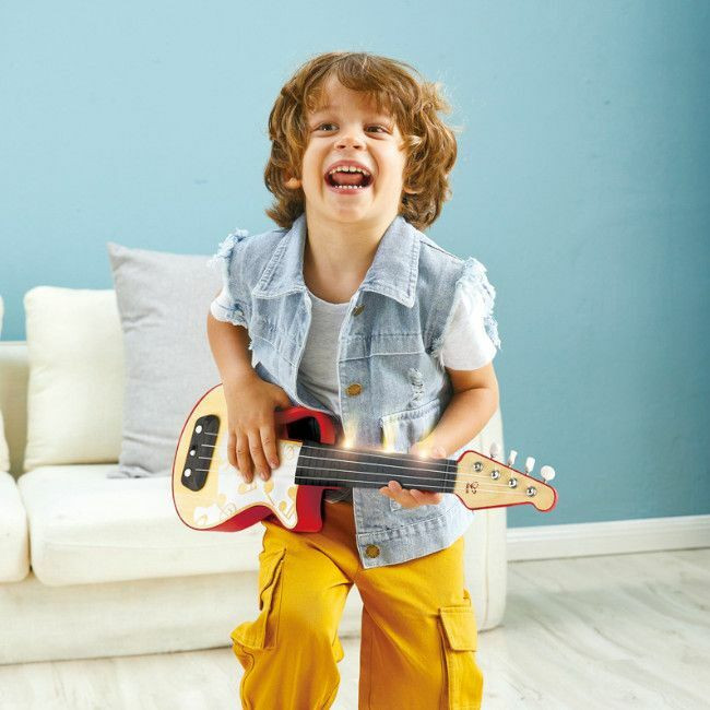 Hape Ukelele Aprender com Luzes Vermelho +3 Anos E0624