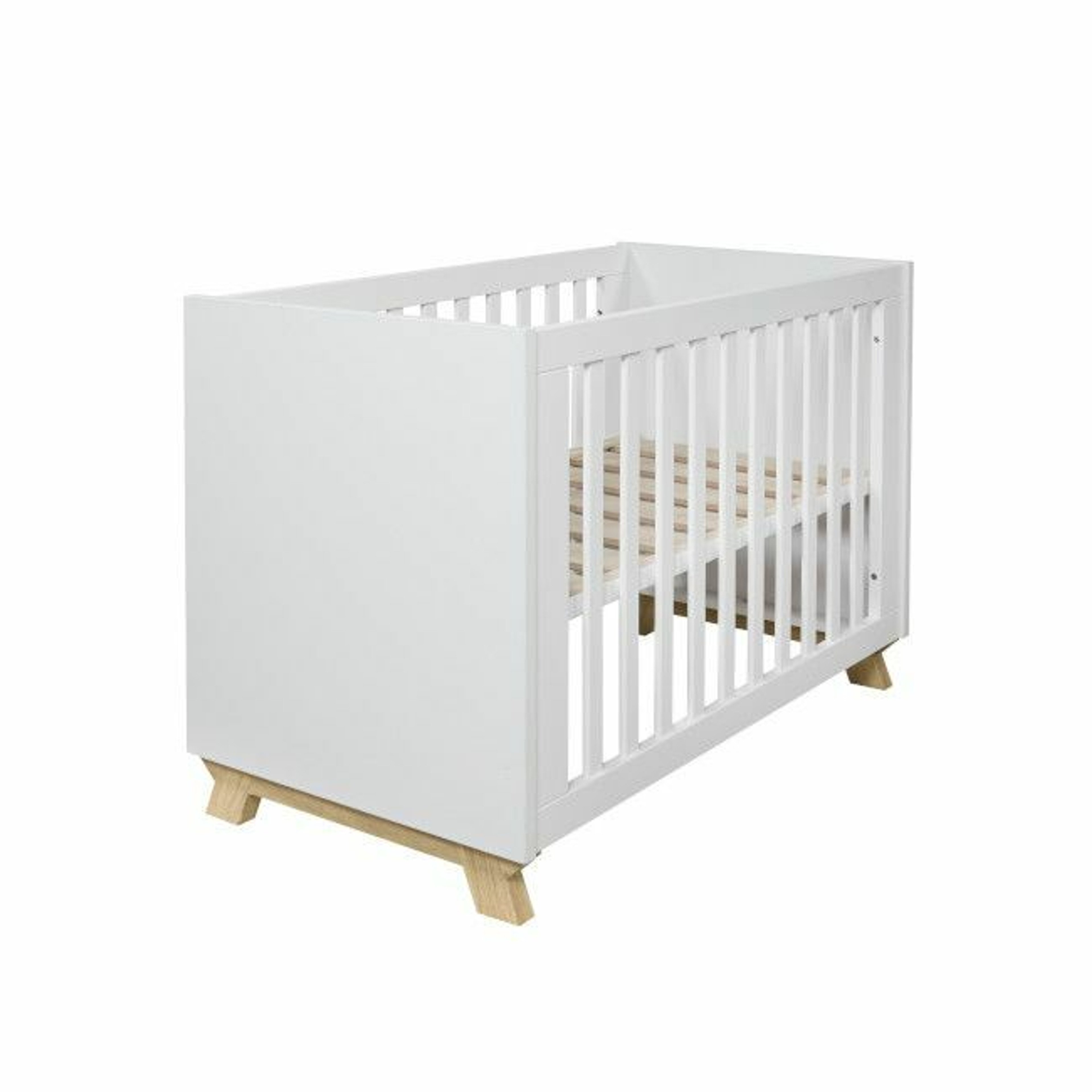 IKID Veneto Cot Bed White and Natural 120x60