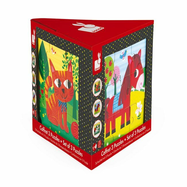 Janod Conjunto de 3 Puzzles Titus Felix e Tornado +18M J07076