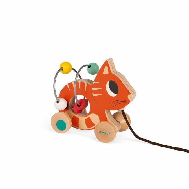 Janod Pull-Along Kitten with Beads and Arch +12M J08252