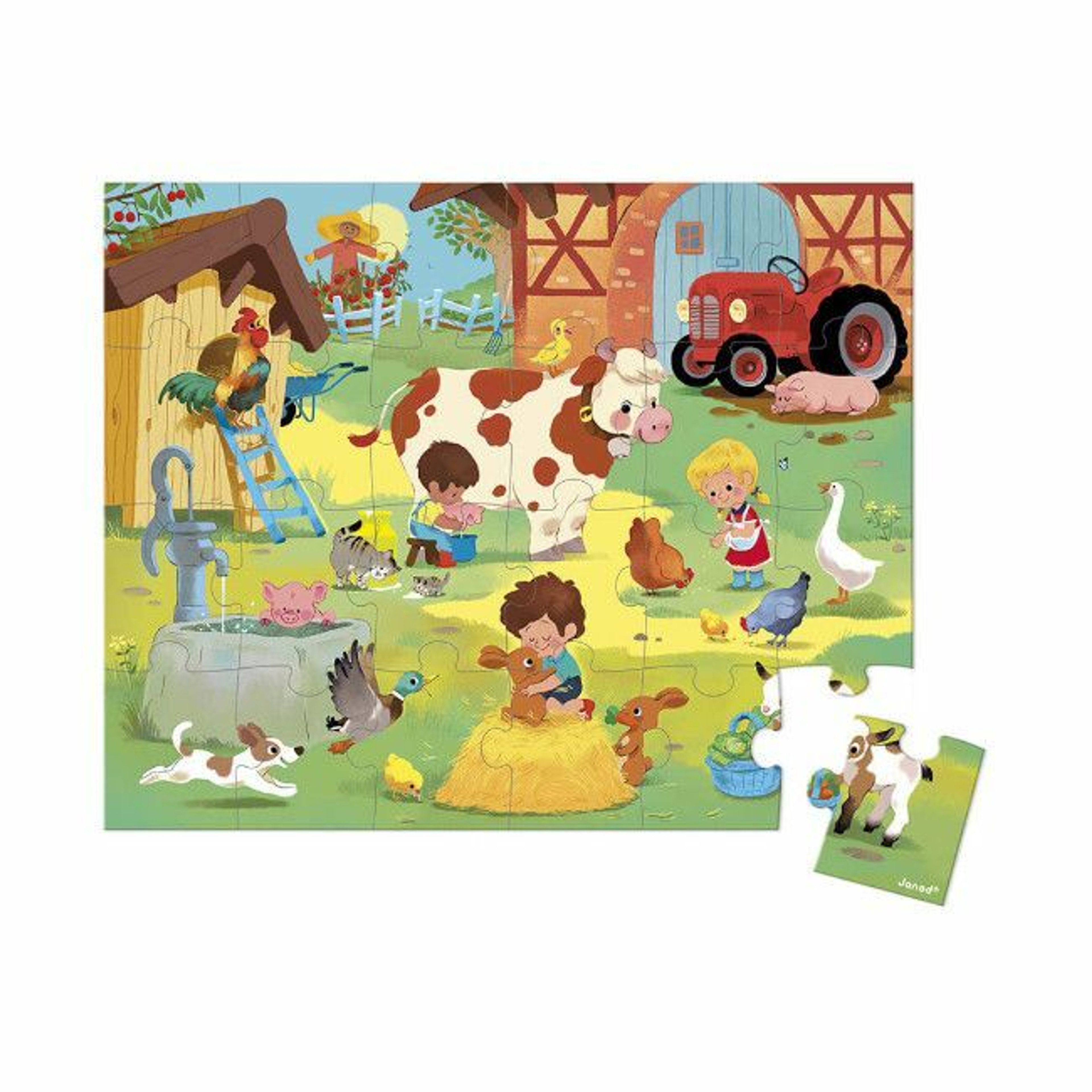 Janod 24-Piece Puzzle A Day at the Farm +3 Years J02603
