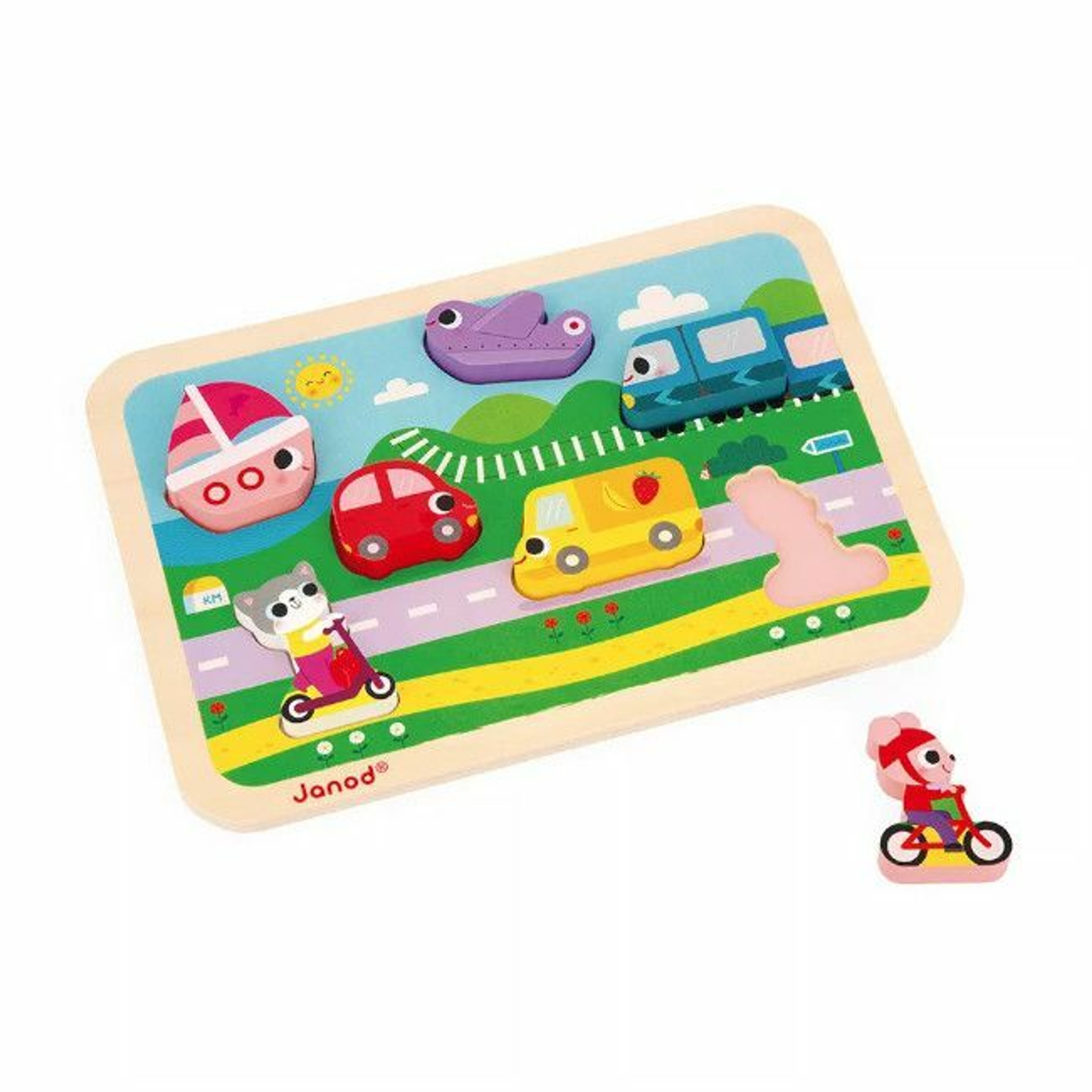 Janod Puzzle Chunky Veículos +18M J07124