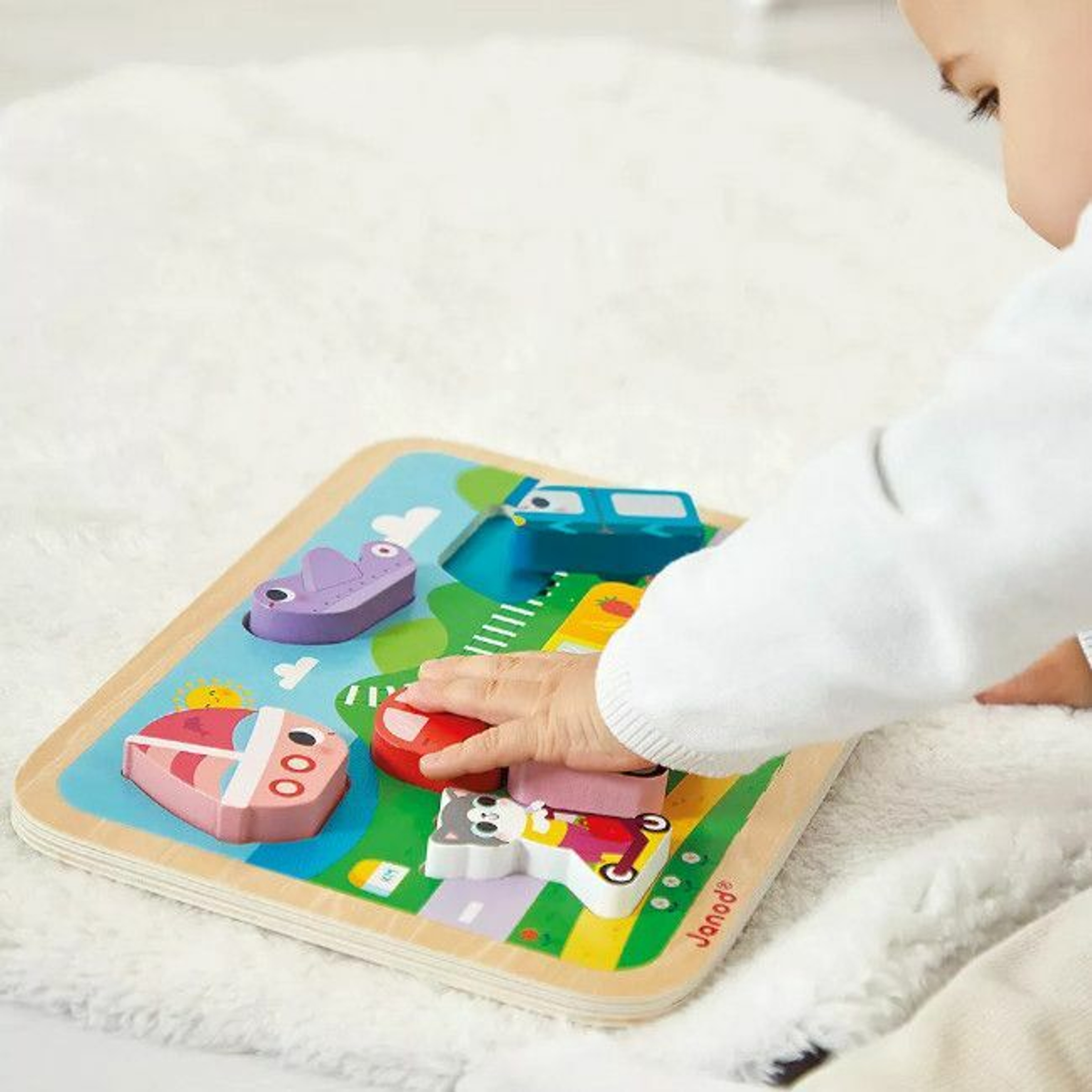 Janod Puzzle Chunky Veículos +18M J07124