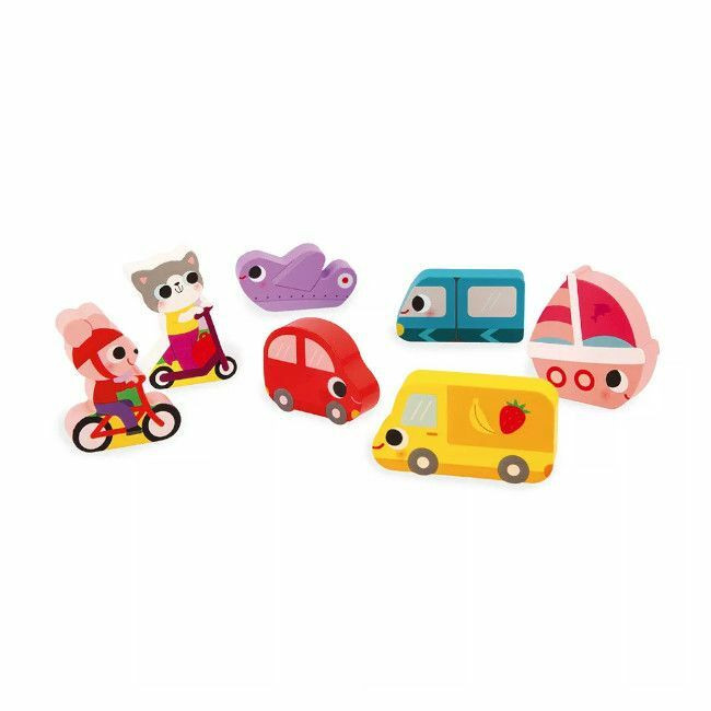 Janod Puzzle Chunky Veículos +18M J07124