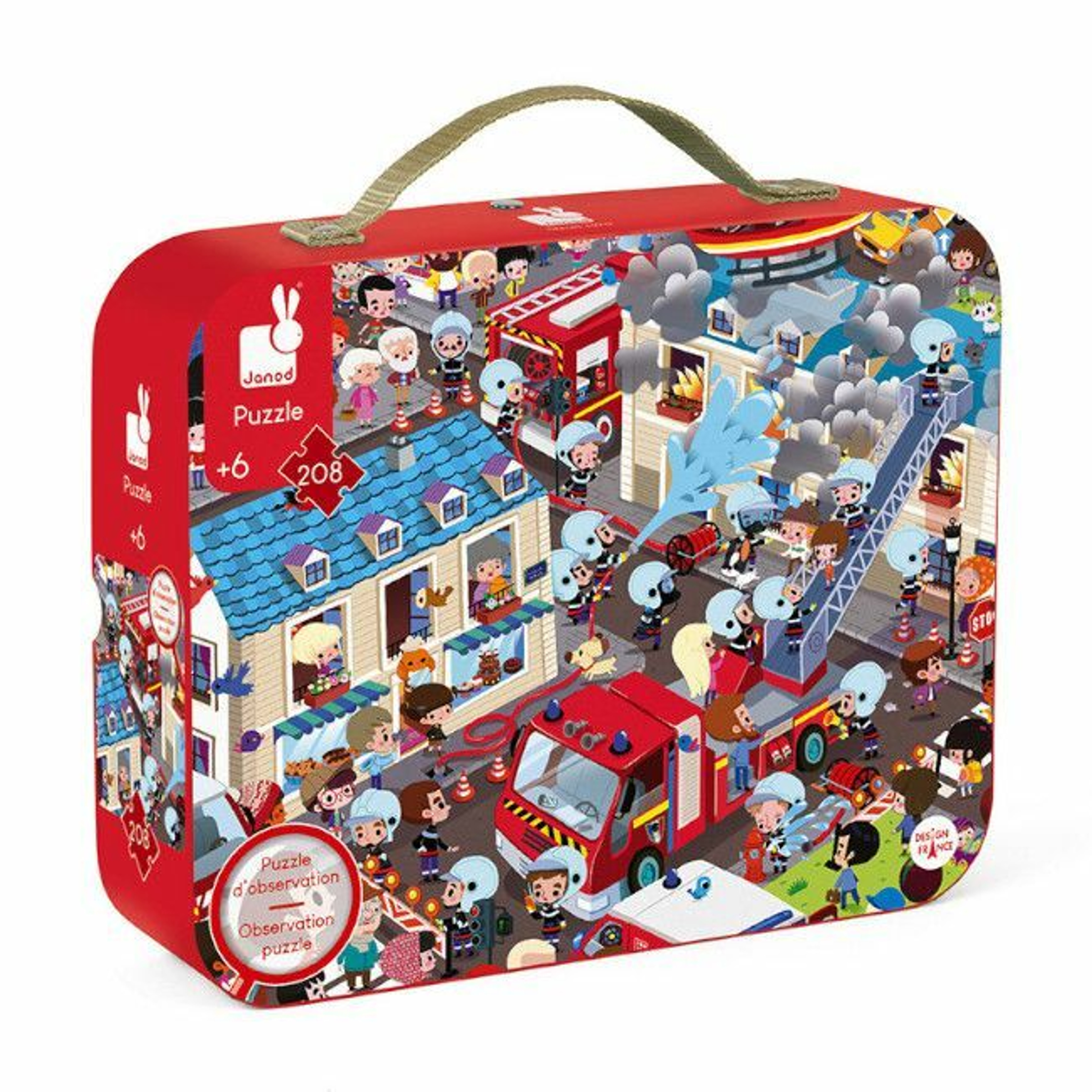 Janod Puzzle Redondo 208 Peças Bombeiros +6 Anos J02793