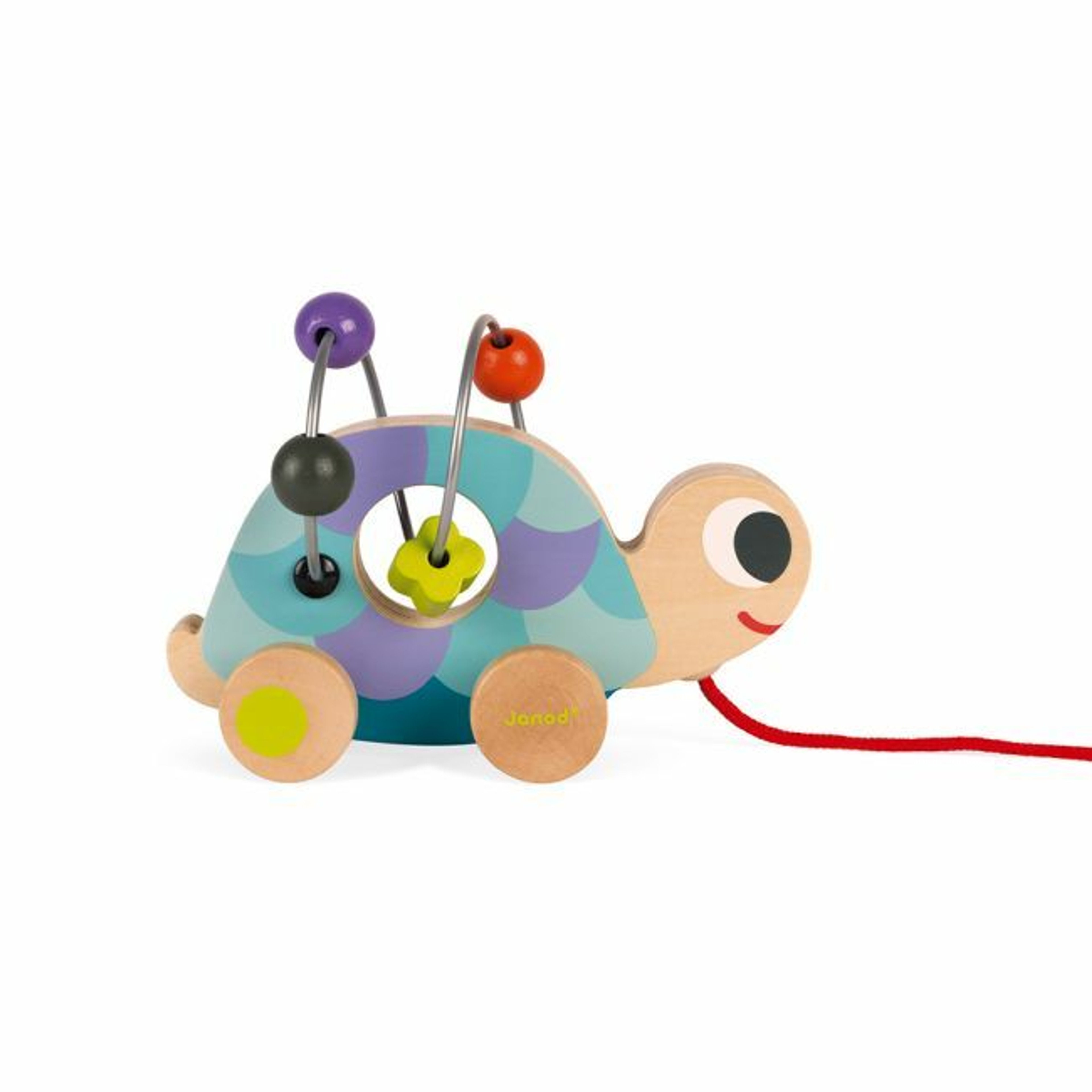 Janod Pull-Along Turtle with Arch and Beads +12M J08252