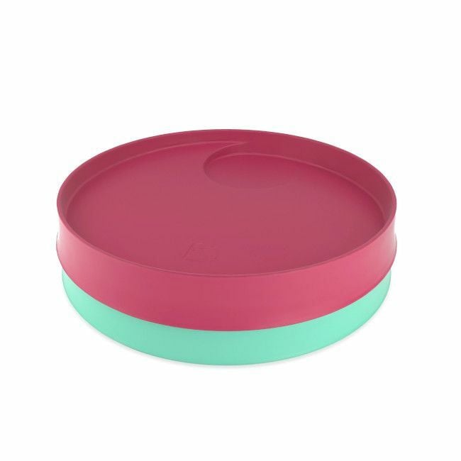 Kizingo 2 Kids Plates Nudge Lagoon + Raspberry KNP-033