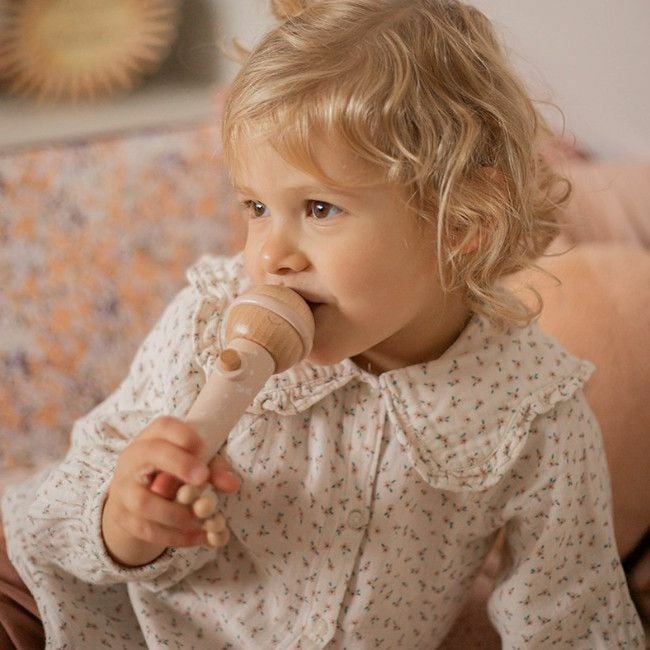 Label Label Microfone em Madeira Pink +6M LLWT-04366