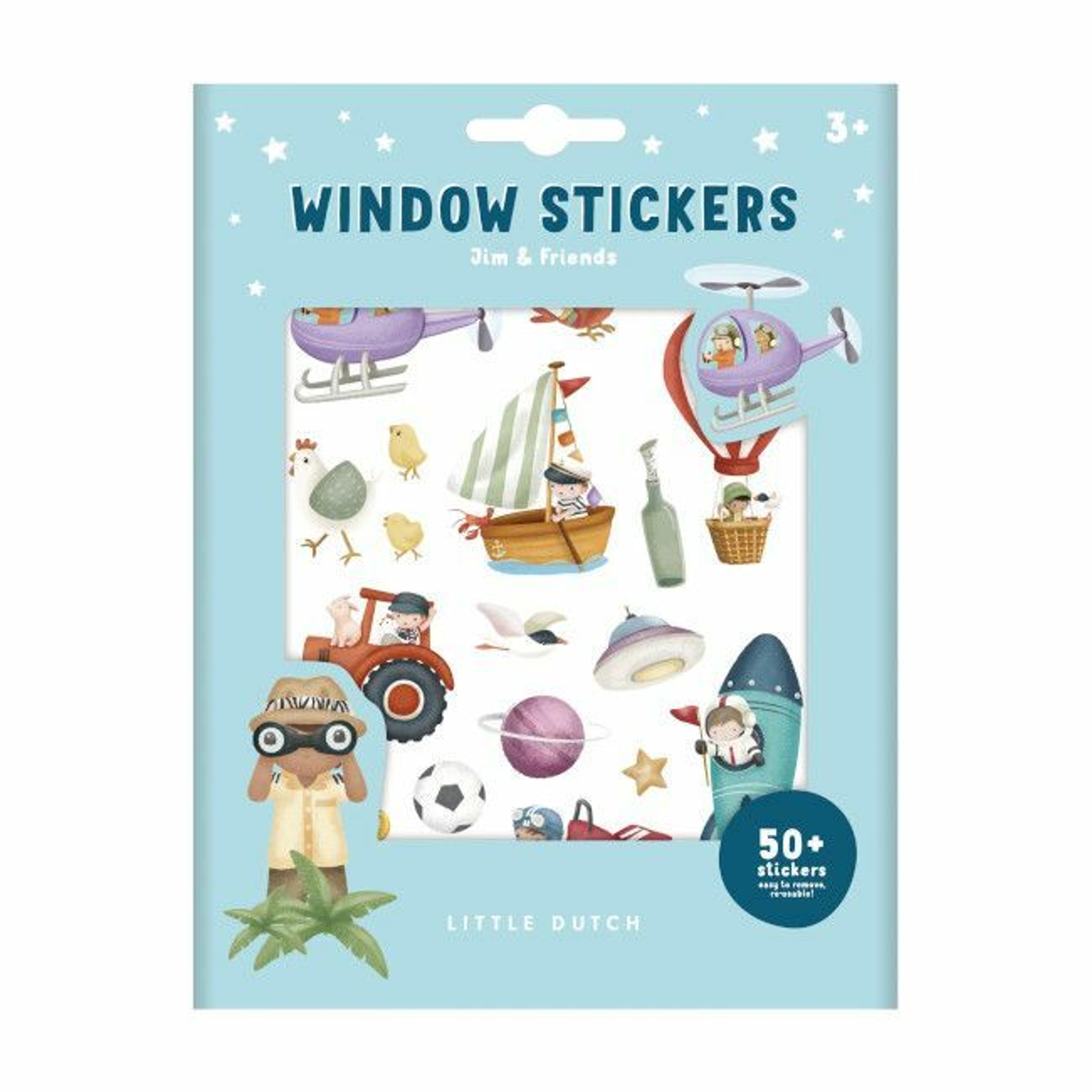 Little Dutch Autocolantes Vidro Jim e Amigos +3 Anos 125575