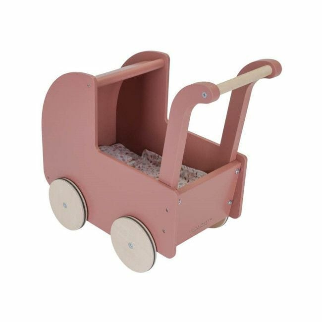 Little Dutch Wooden Doll Pram Pink +18M LD7096