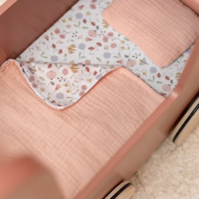 Little Dutch Carrinho em Madeira com Boneca Rosa +18M LD7108