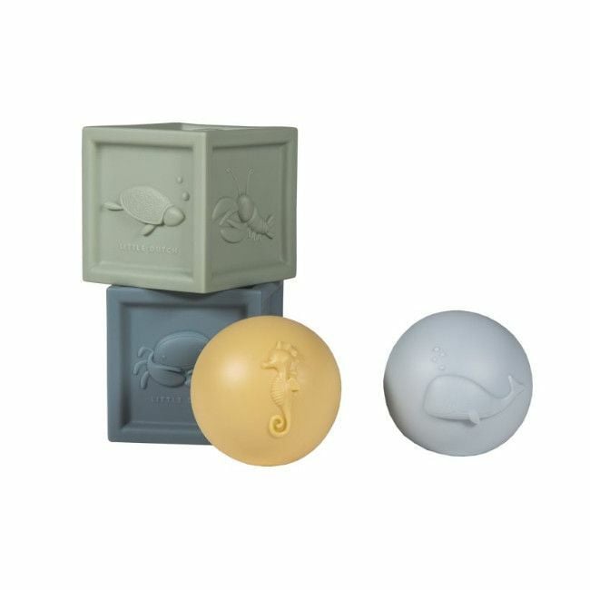 Little Dutch Silicone Stacking Cubes and Balls Ocean +5M 2005393