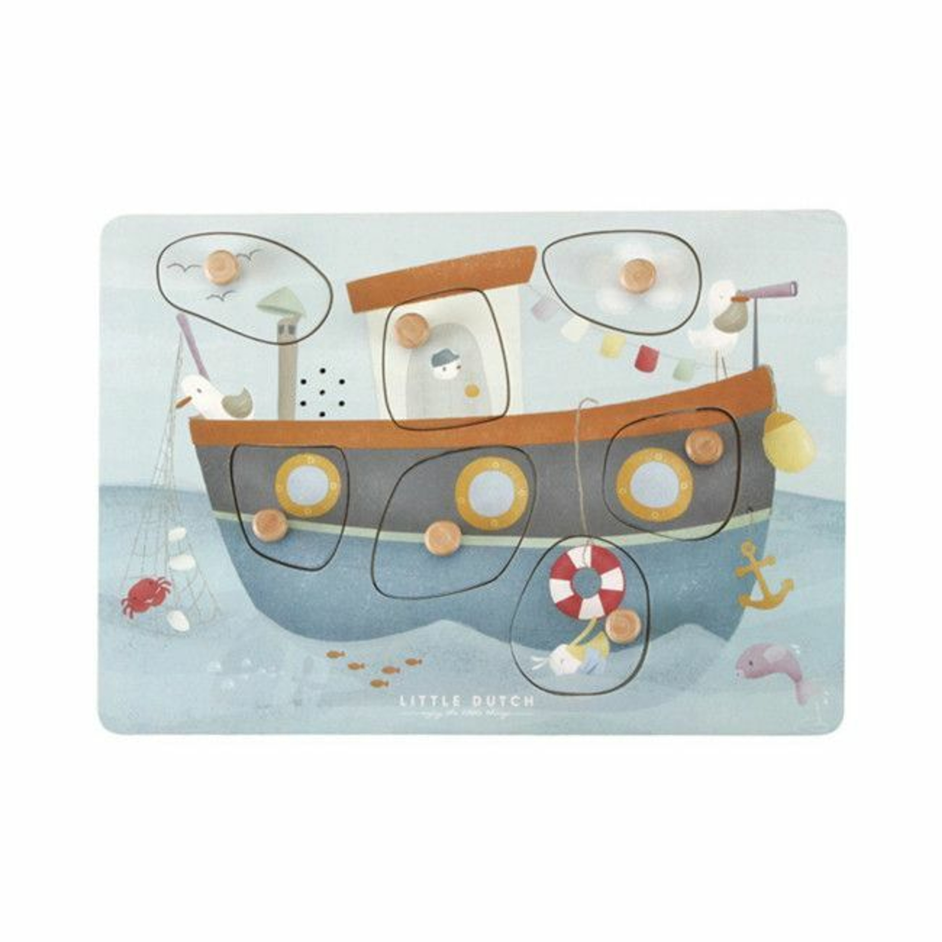 Little Dutch Wooden Sound Puzzle Sailors Bay +12M LD4762
