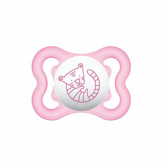 MAM 2 Chupetas Air Silicone Tigre/Borboleta Rosa +0M S229