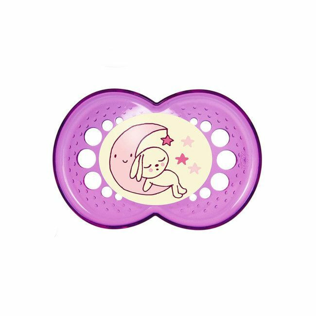 MAM 2 Chupetas Night Látex Coelho Rosa +16M S132