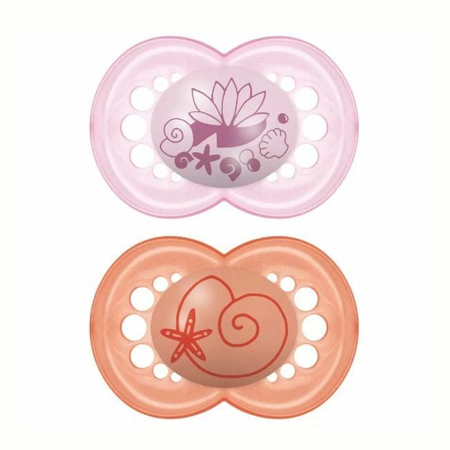 MAM 2 Original Latex Soothers Sea Shells Pink +16M S222