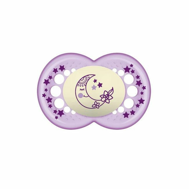 MAM 2 Chupetas Original Night Silicone Astro Roxo +16M S173