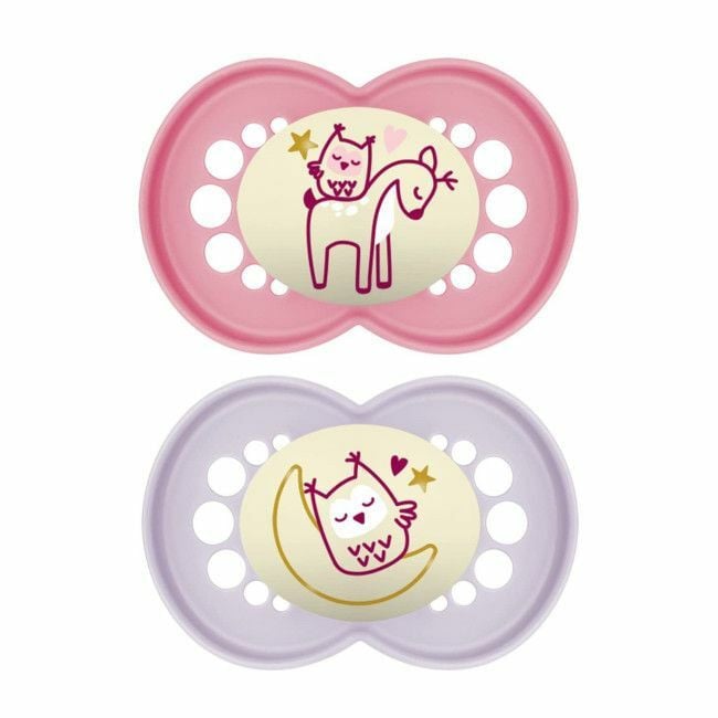 MAM 2 Original Pure Night Silicone Soothers Pink +16M S326