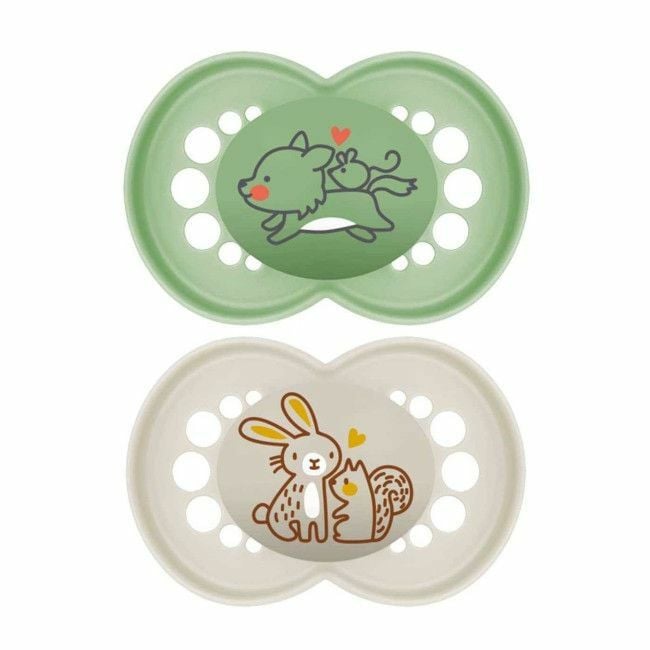MAM 2 Original Pure Silicone Soothers Green +6M S318