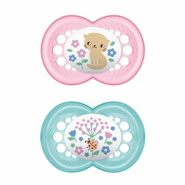 MAM 2 Original Silicone Soothers Cat/Flowers +6M S164