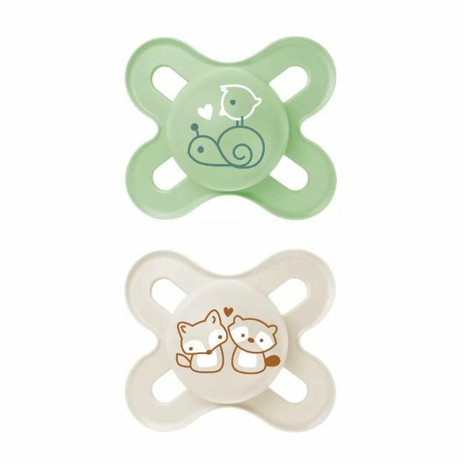 MAM 2 Start Pure Silicone Soothers Planet Love Green 0-2M S306