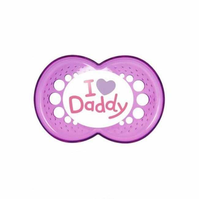 MAM 2 Chupetas Style Silicone I Love Mummy/Daddy Rosa +6M