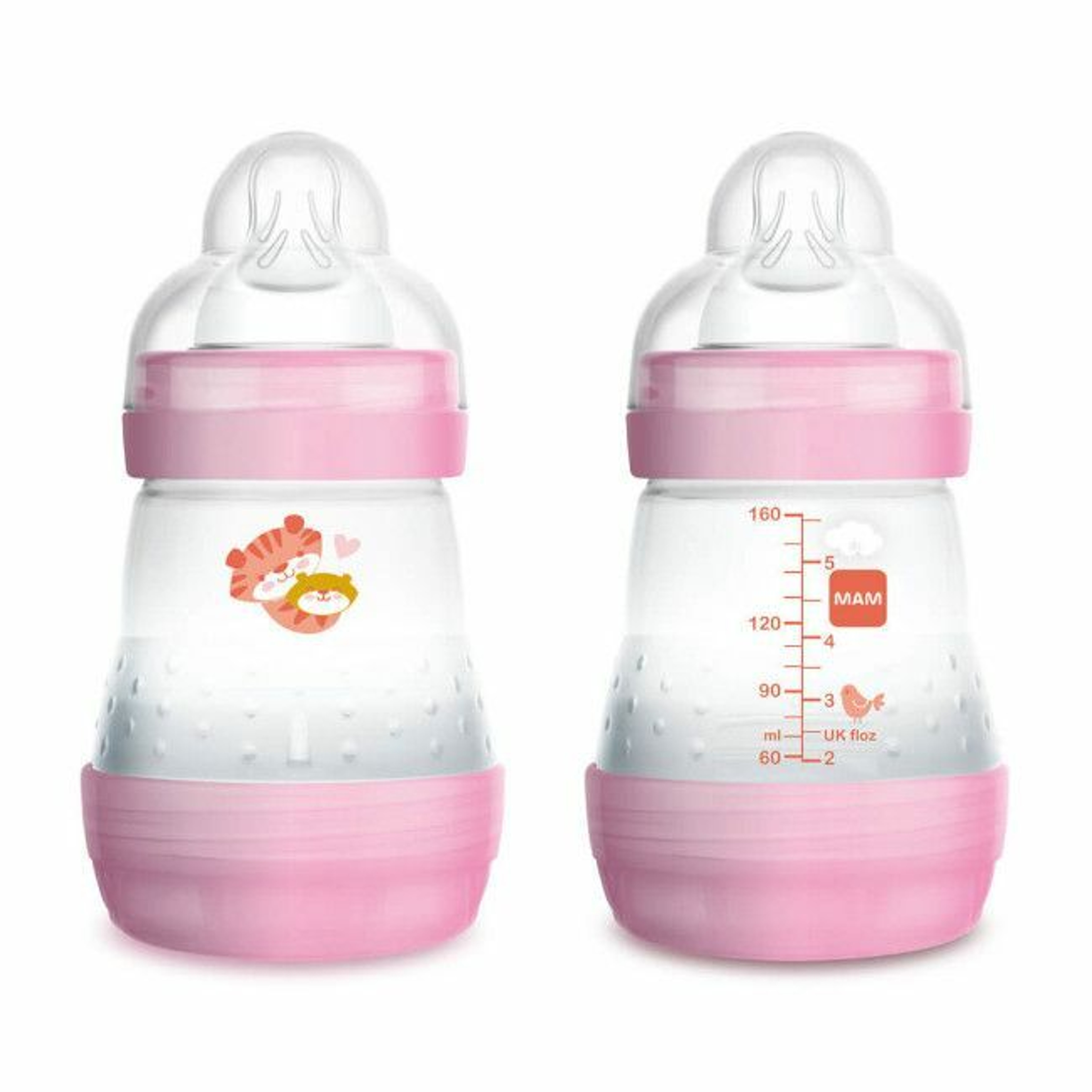 MAM Biberão Anti-Cólicas Easy Start 160ml Tigre Rosa +0M A118