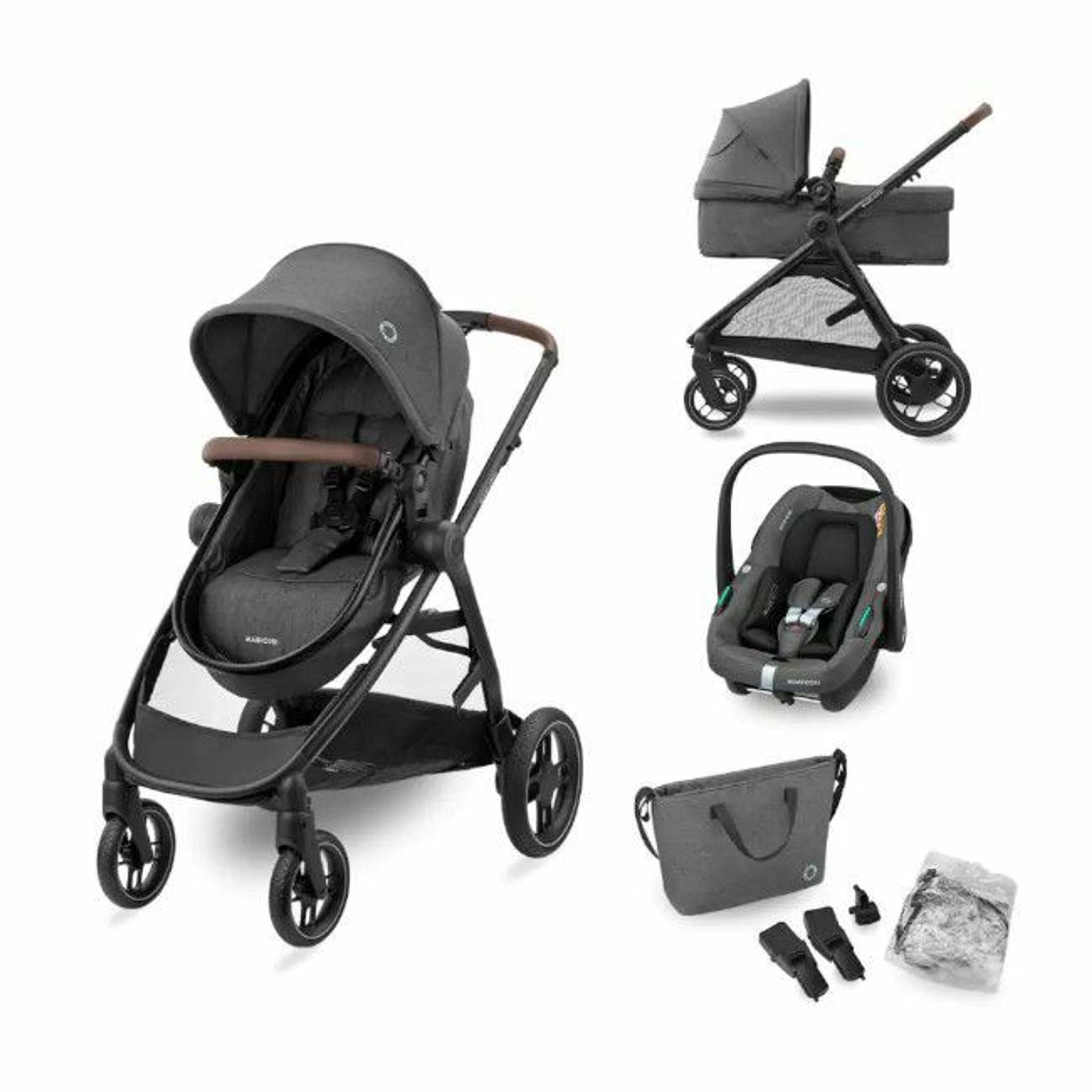 Maxi-Cosi Trio Zelia S Stroller + CabrioFix S i-Size Car Seat Dark Grey