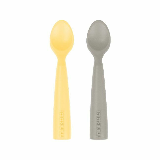 MinikOiOi 2 Scooper Spoons Mellow Yellow/Powder Grey 261101140015