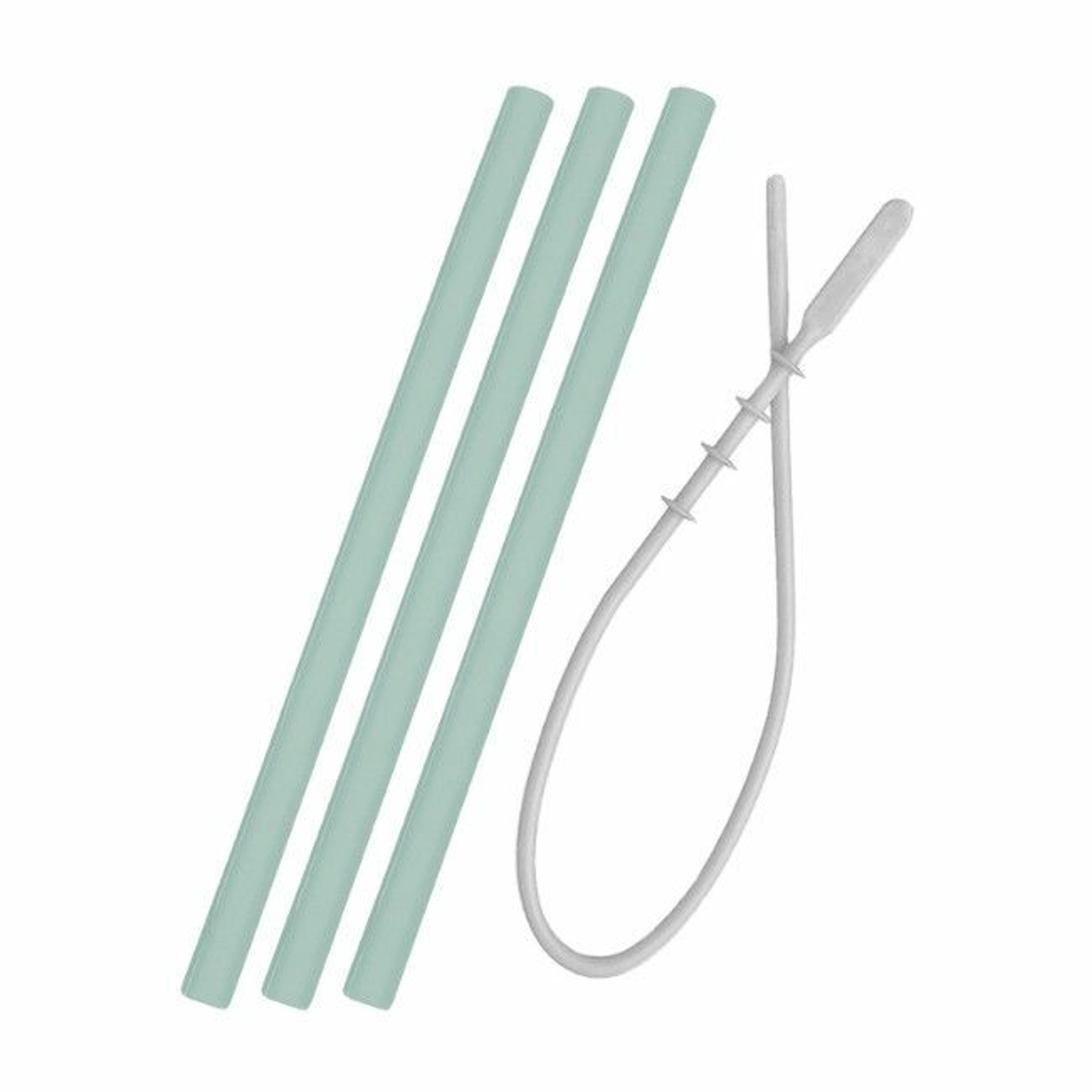 MinikOiOi 3 Silicone Straws + Brush Aqua Green 261101110015