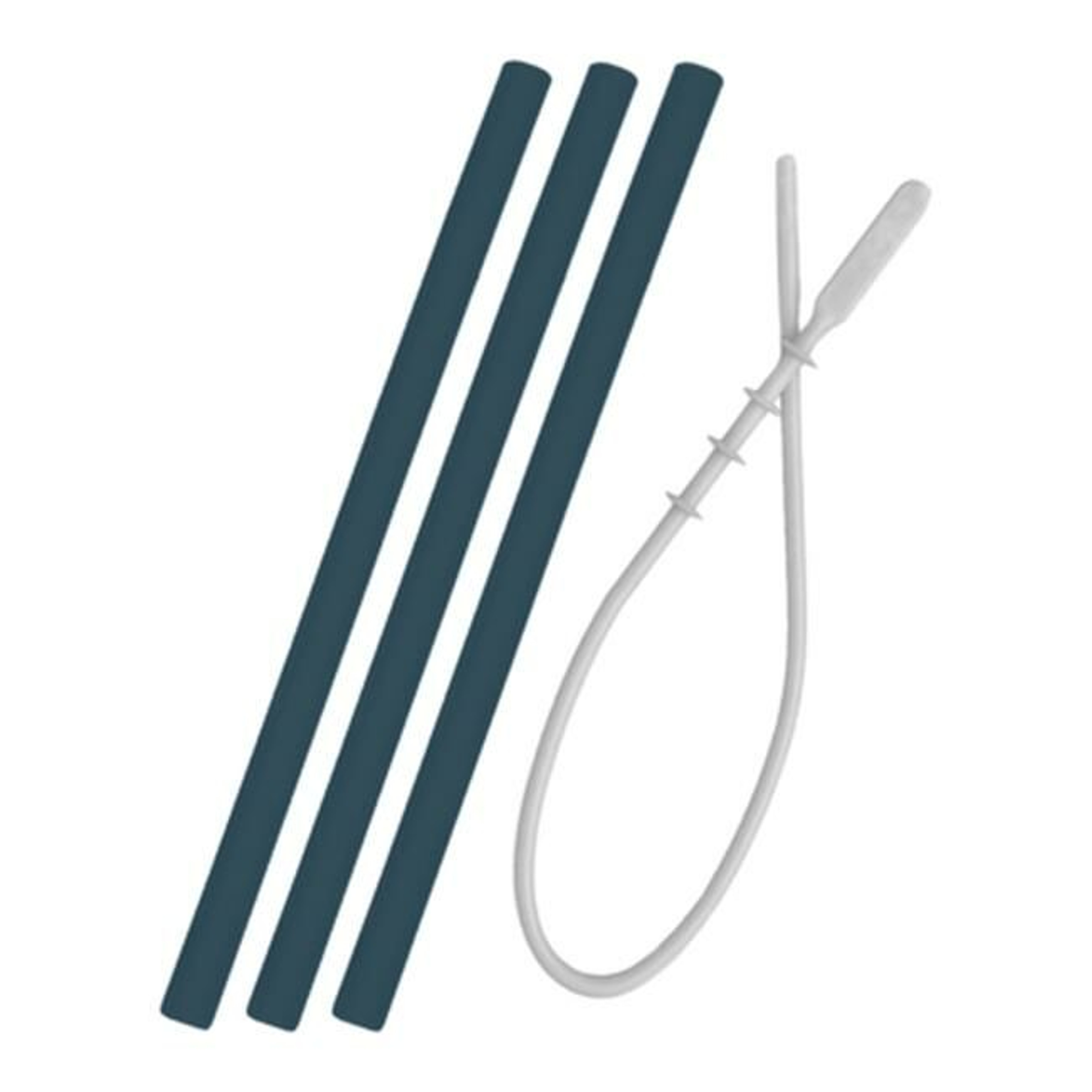 MinikOiOi 3 Silicone Straws + Brush Deep Blue 261101110024