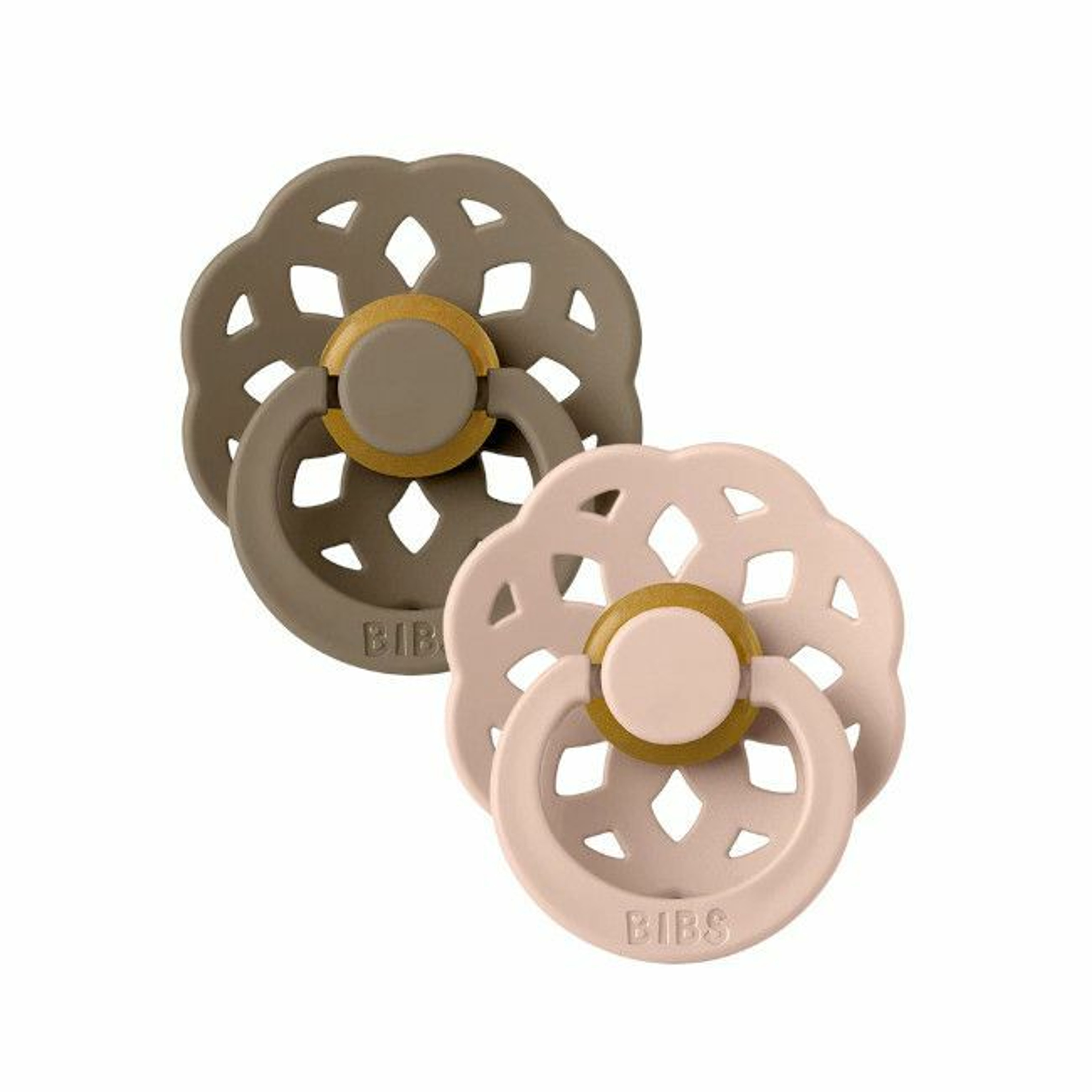 BIBS 2 Chupetas Boheme Látex Redonda Dark Oak/Blush 6-18M