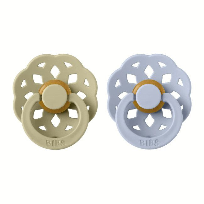 BIBS 2 Boheme Round Latex Dummies Khaki/Dusty Blue 0-6M