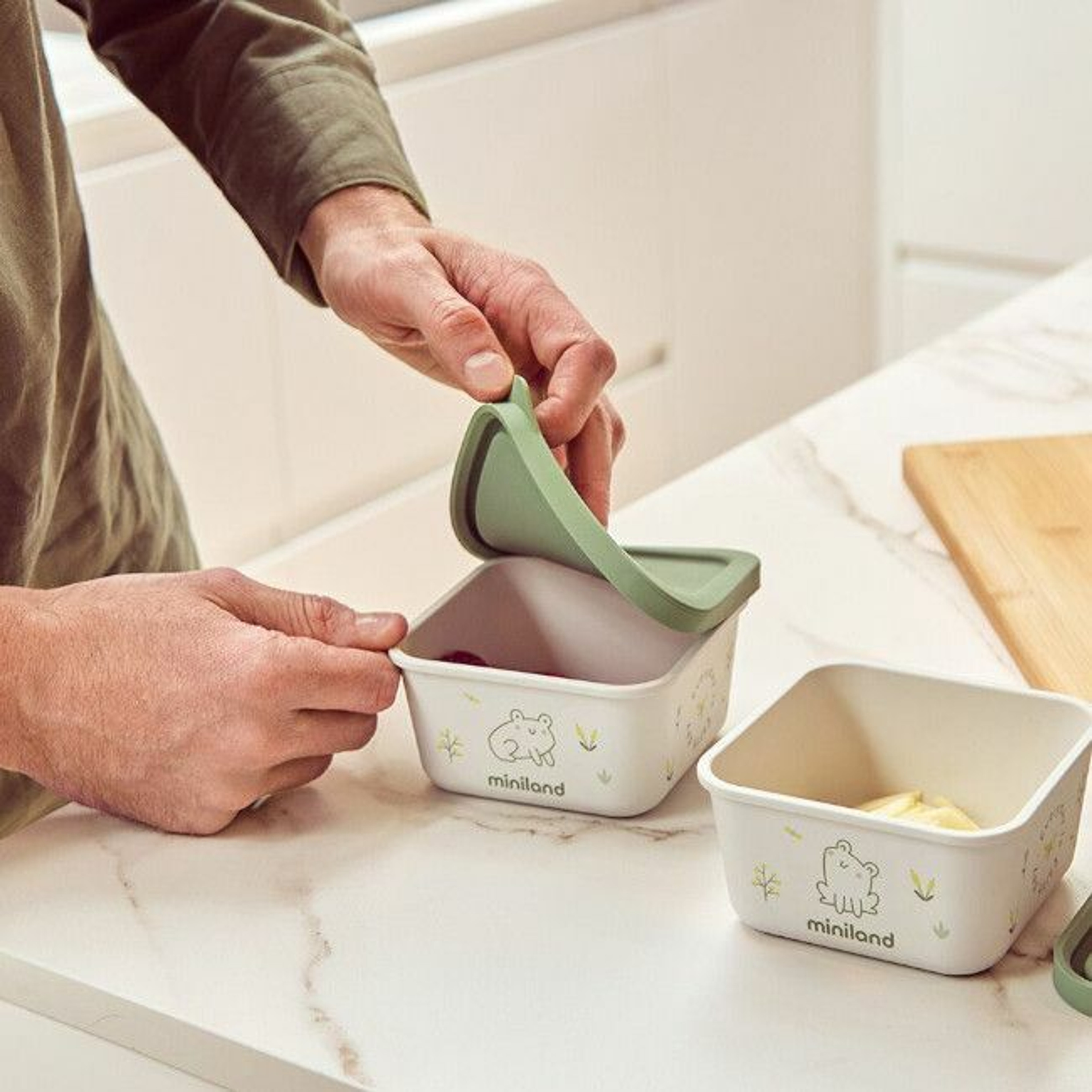 Miniland 2 Recipientes Herméticos NaturSet Frog 89457