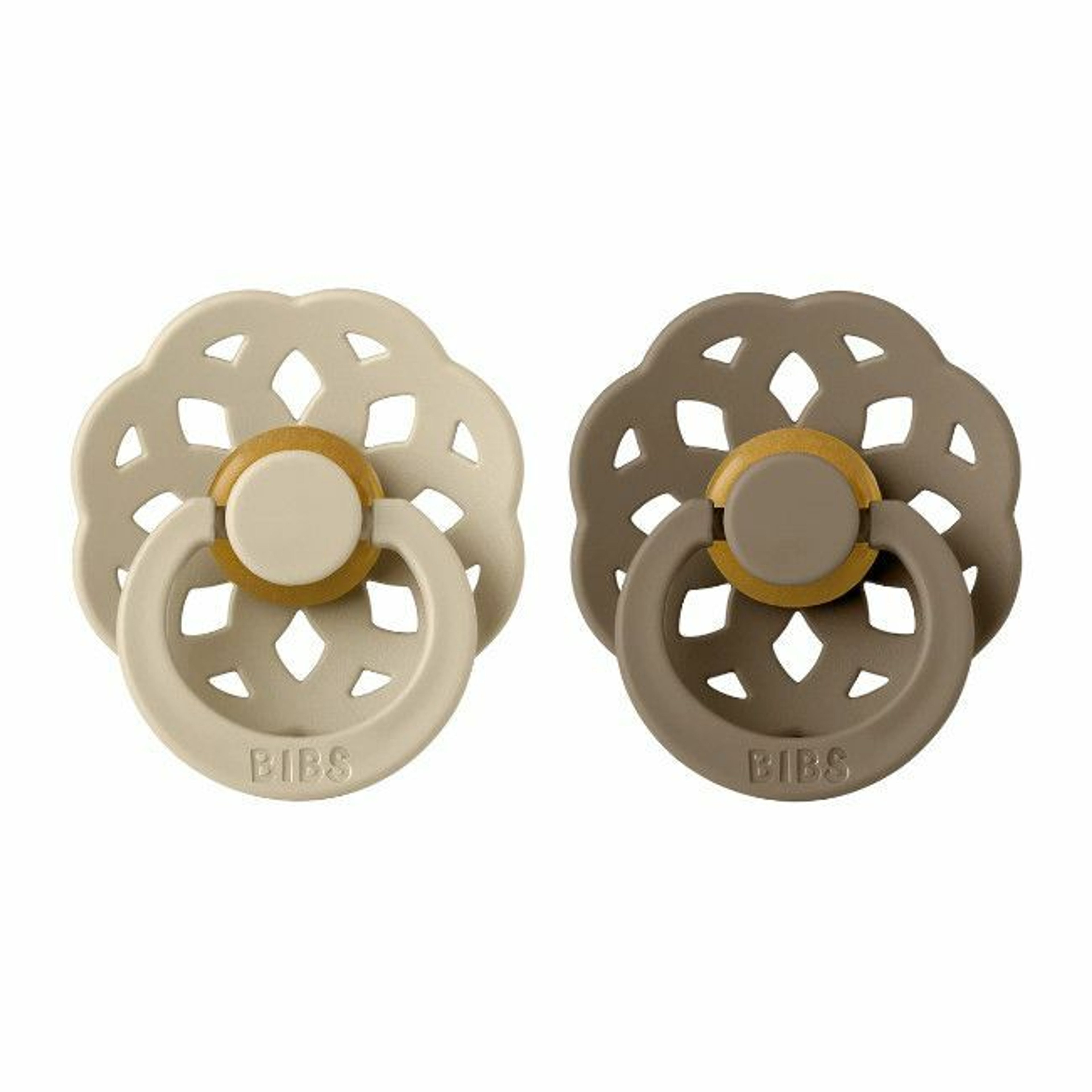 BIBS 2 Boheme Round Latex Dummies Vanilla/Dark Oak 6-18M